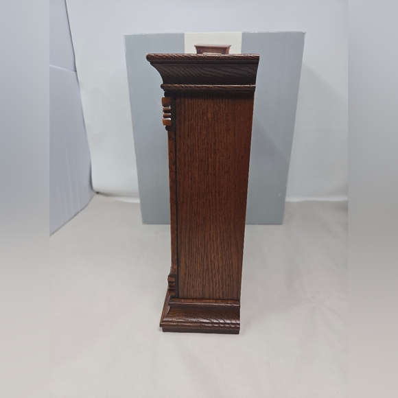 Seiko Radio Controlled Mantle Wood Clock Medium Brown Tone Abalone Insert Ornate - Picture 7 of 15